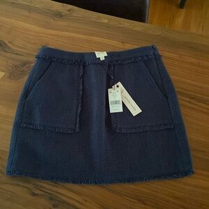 Cinq A Sept, 10, navy Jaycie tweed mini skirt, NWT!  All weather closet staple!!